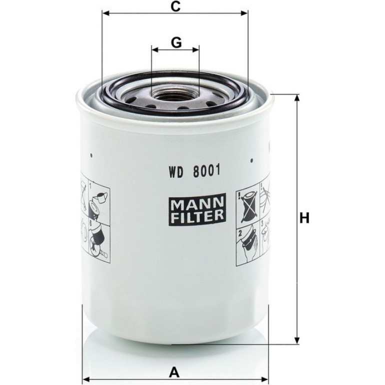 Filter, Arbeitshydraulik WD 8001 Filter, Arbeitshydraulik WD 8001