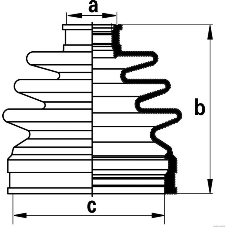 Faltenbalgsatz, Antriebswelle J2864020