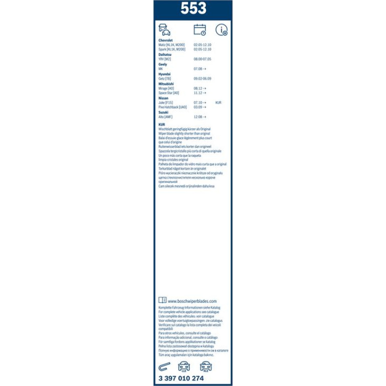 BOSCH 553 Scheibenwischer Twin 3 397 010 274