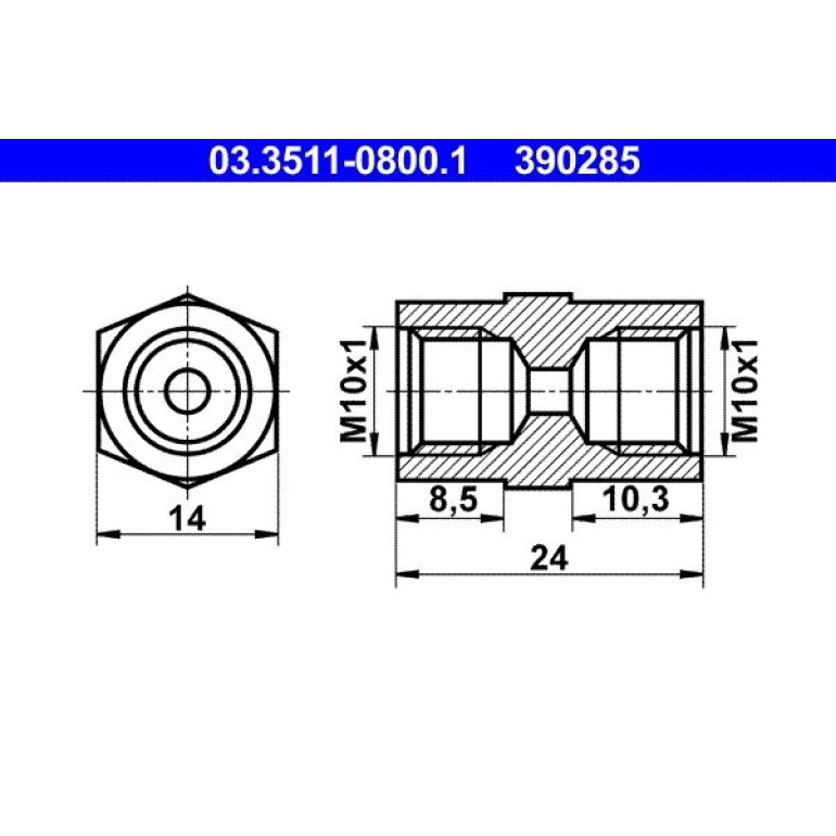 Adapter, Bremsleitung 03.3511-0800.1