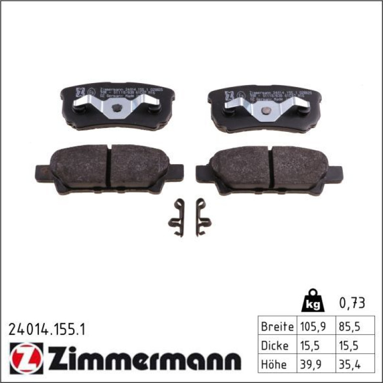 Bremsbelagsatz, Scheibenbremse 24014.155.1 Bremsbelagsatz, Scheibenbremse 24014.155.1