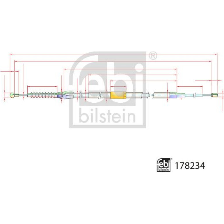 FEBI BILSTEIN 178234 Seilzug, Feststellbremse FEBI BILSTEIN 178234 Seilzug, Feststellbremse