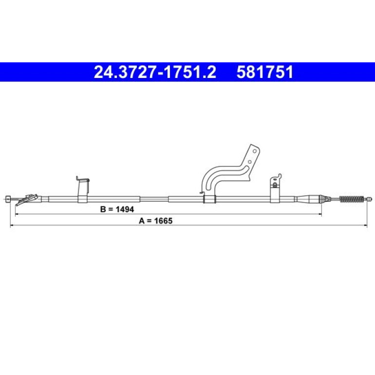 Seilzug, Feststellbremse 24.3727-1751.2 Seilzug, Feststellbremse 24.3727-1751.2