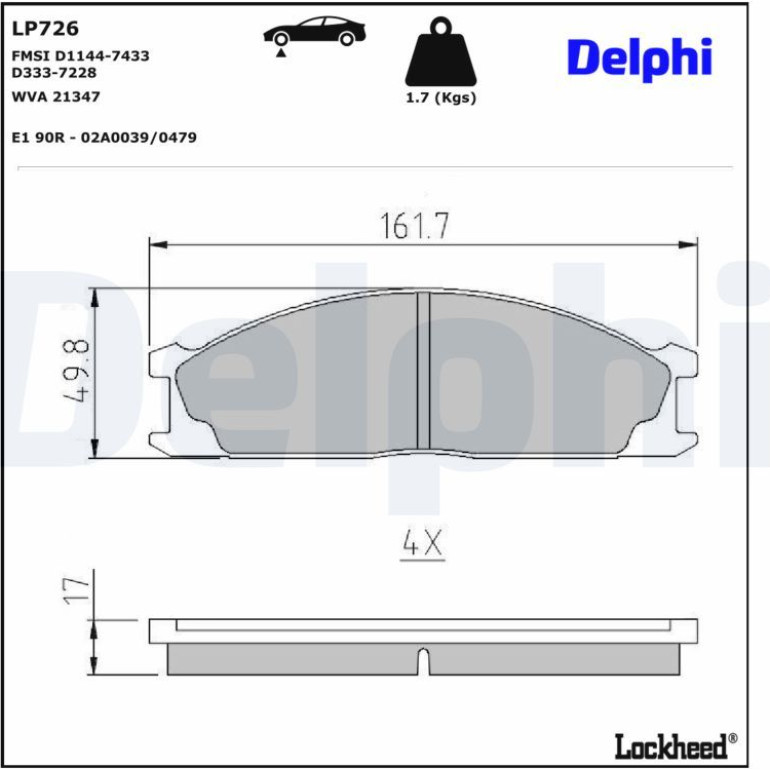 Bremsbelagsatz, Scheibenbremse LP726 Bremsbelagsatz, Scheibenbremse LP726