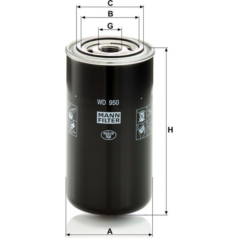 Filter, Arbeitshydraulik WD 950 Filter, Arbeitshydraulik WD 950