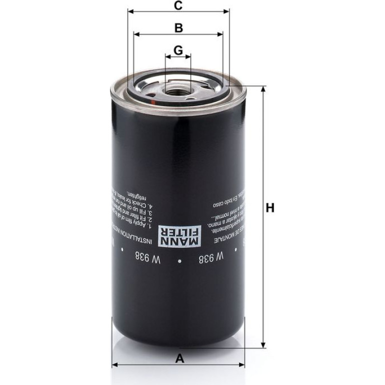 Ölfilter W 938 Ölfilter W 938
