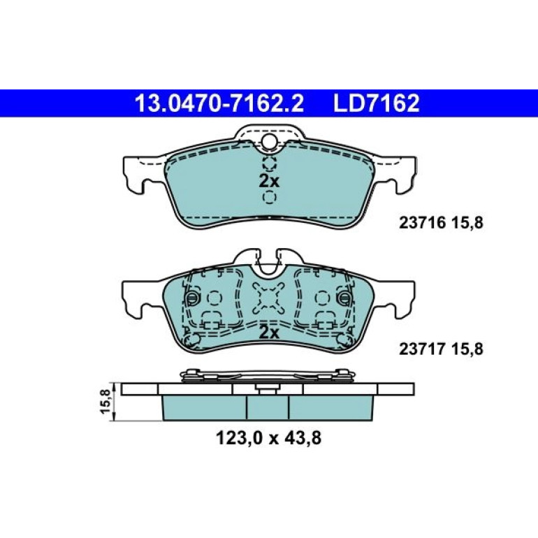Bremsbelagsatz, Scheibenbremse 13.0470-7162.2