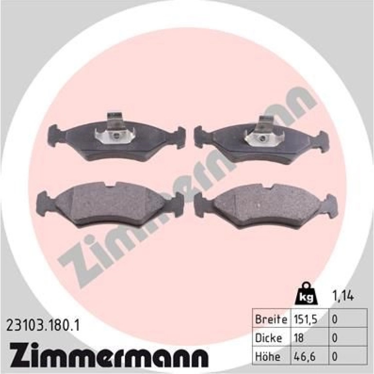 Bremsbelagsatz, Scheibenbremse 23103.180.1 Bremsbelagsatz, Scheibenbremse 23103.180.1