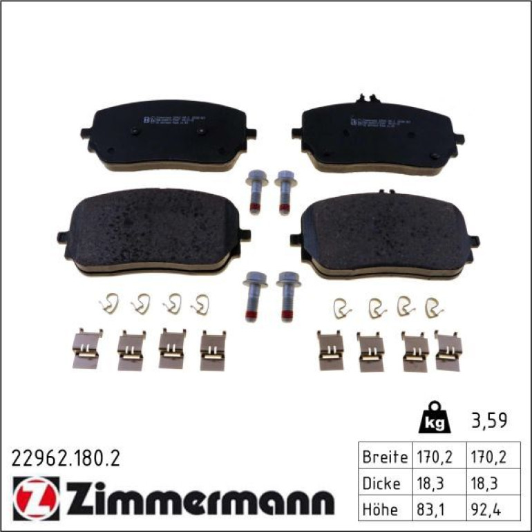 Bremsbelagsatz, Scheibenbremse 22962.180.2 Bremsbelagsatz, Scheibenbremse 22962.180.2