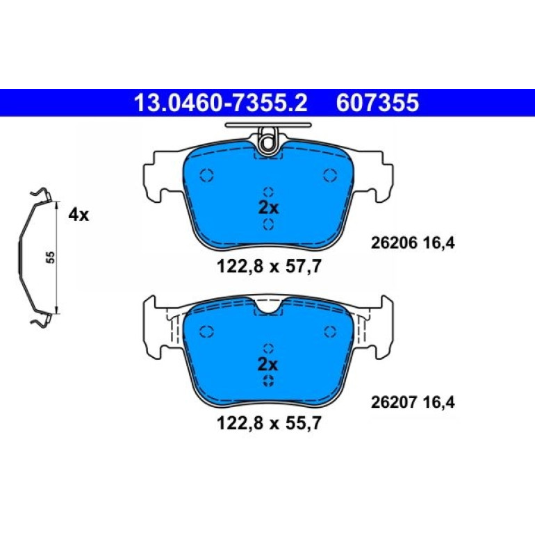 Bremsbelagsatz, Scheibenbremse 13.0460-7355.2 Bremsbelagsatz, Scheibenbremse 13.0460-7355.2