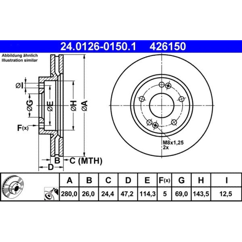 Bremsscheibe 24.0126-0150.1