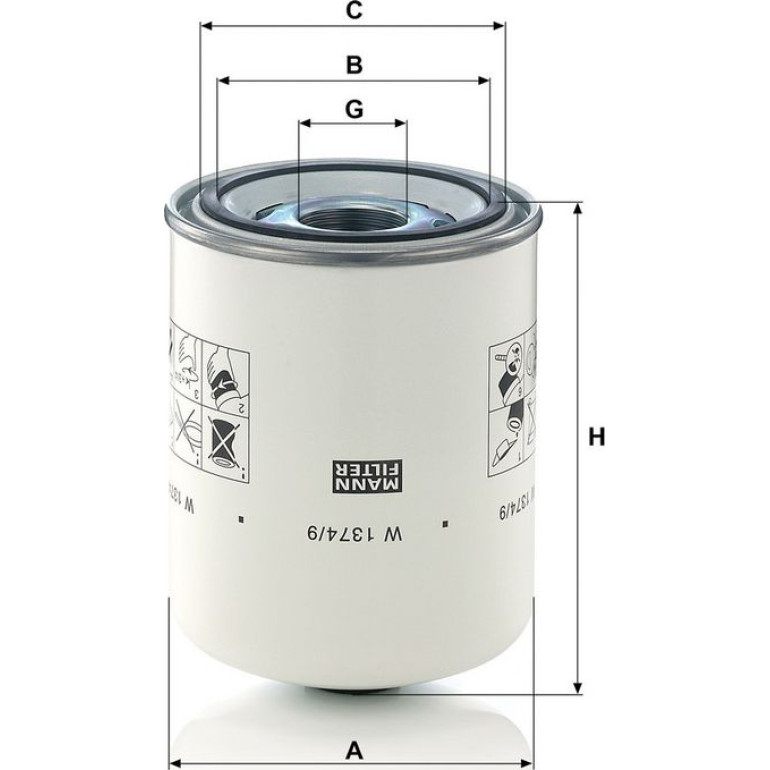 Filter, Arbeitshydraulik W 1374/9 Filter, Arbeitshydraulik W 1374/9