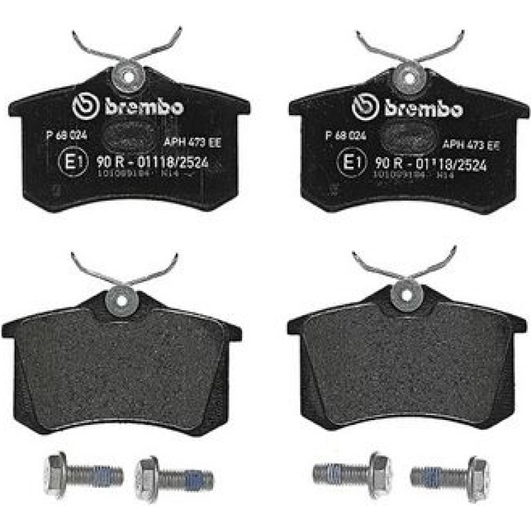 BREMBO P 68 024 Bremsbeläge exkl. Verschleißwarnkontakt, mit Bremssattelschrauben BREMBO P 68 024 Bremsbeläge exkl. Verschleißwarnkontakt, mit Bremssattelschrauben