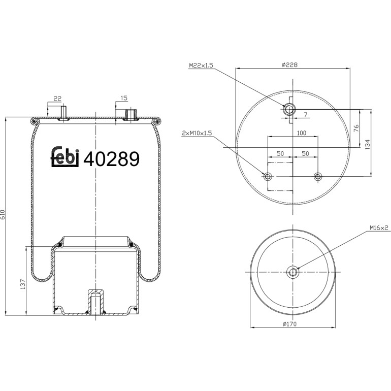 FEBI BILSTEIN 40289 Federbalg, Luftfederung