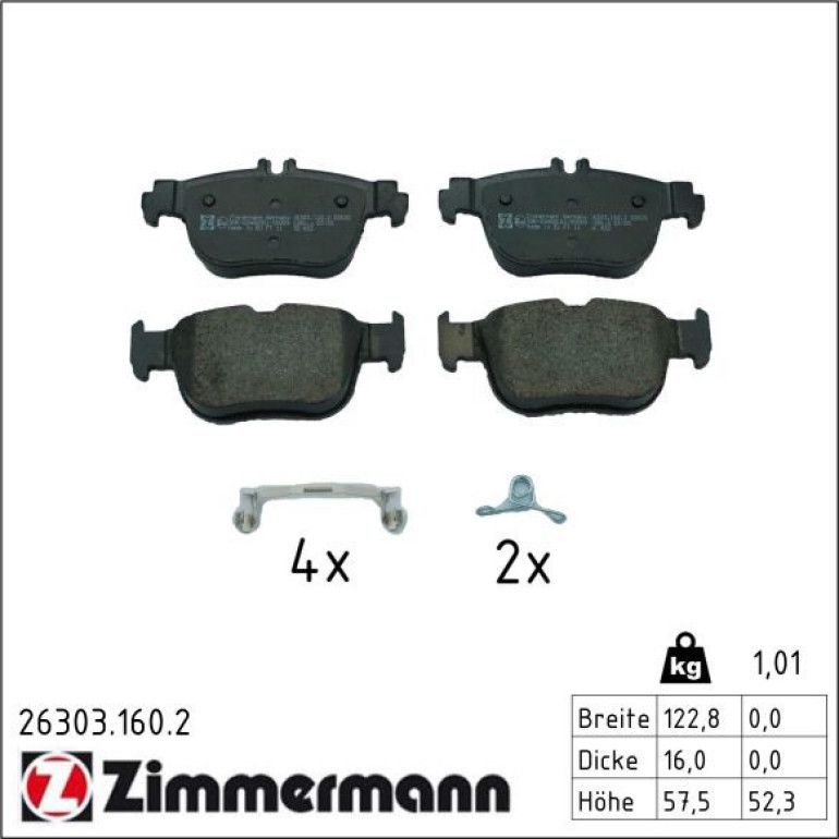 Bremsbelagsatz, Scheibenbremse 26303.160.2 Bremsbelagsatz, Scheibenbremse 26303.160.2