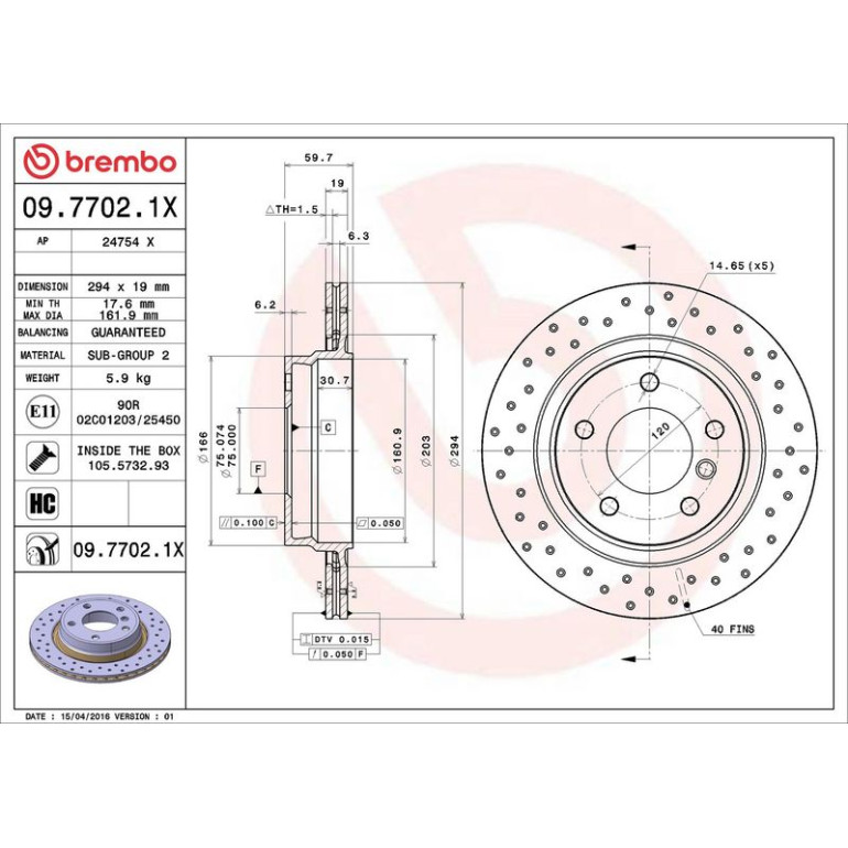 Bremsscheibe 09.7702.1X