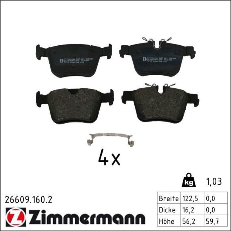 Bremsbelagsatz, Scheibenbremse 26609.160.2 Bremsbelagsatz, Scheibenbremse 26609.160.2