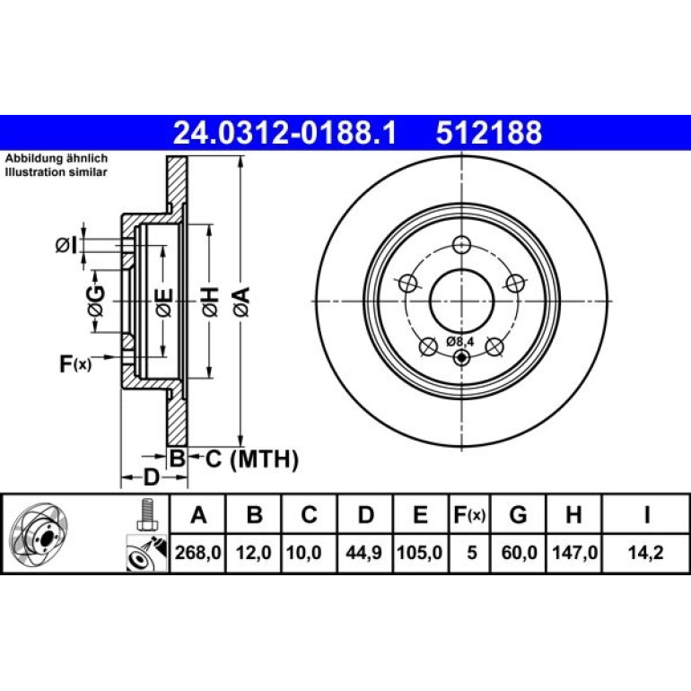 Bremsscheibe 24.0312-0188.1