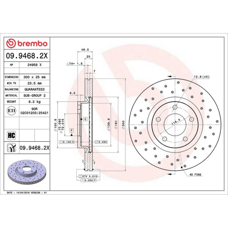 Bremsscheibe 09.9468.2X Bremsscheibe 09.9468.2X