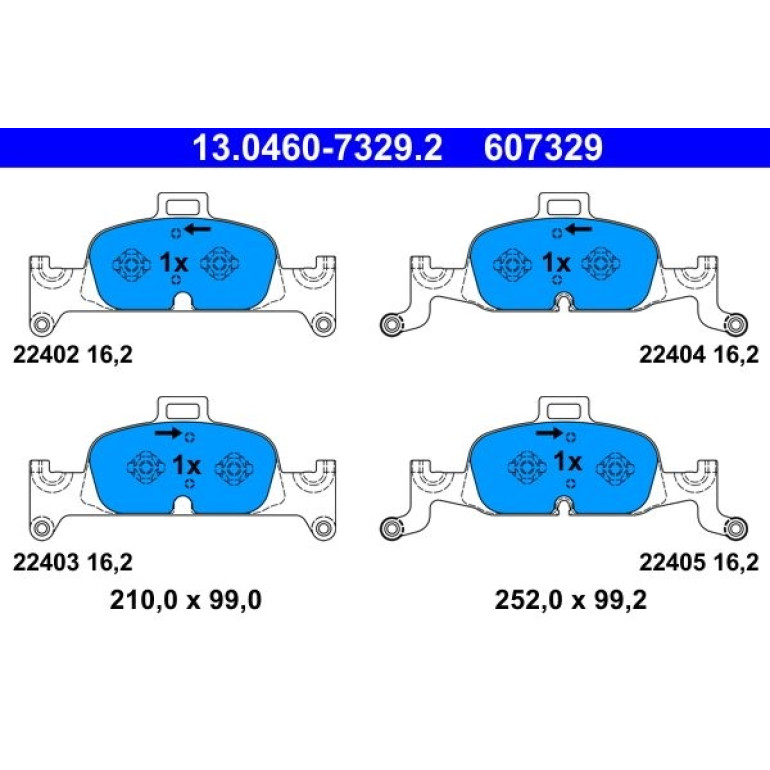 Bremsbelagsatz, Scheibenbremse 13.0460-7329.2 Bremsbelagsatz, Scheibenbremse 13.0460-7329.2