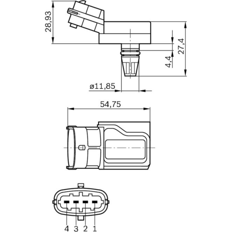 Sensor, Ladedruck 0 281 002 573 Sensor, Ladedruck 0 281 002 573