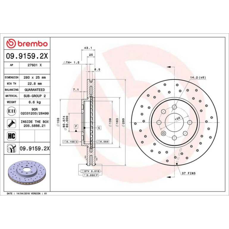 Bremsscheibe 09.9159.2X Bremsscheibe 09.9159.2X