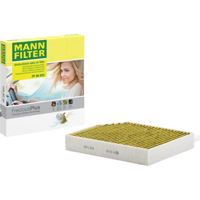 MANN-FILTER FP 26 023 Innenraumfilter FreciousPlus Aktivkohlefilter mit Polyphenol, antibakteriell, Feinstaubfilter (PM 2.5) MANN-FILTER FP 26 023 Innenraumfilter FreciousPlus Aktivkohlefilter mit Polyphenol, antibakteriell, Feinstaubfilter (PM 2.5)