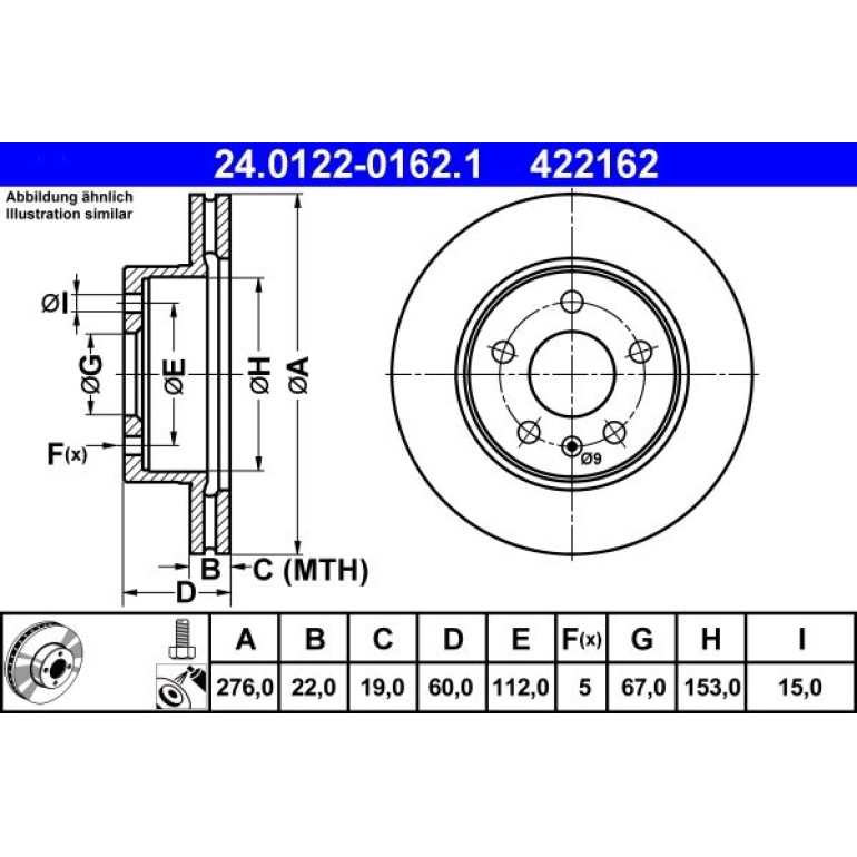 Bremsscheibe 24.0122-0162.1