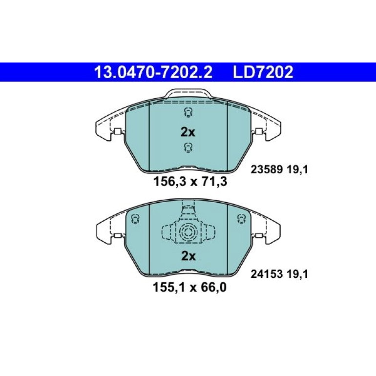Bremsbelagsatz, Scheibenbremse 13.0470-7202.2