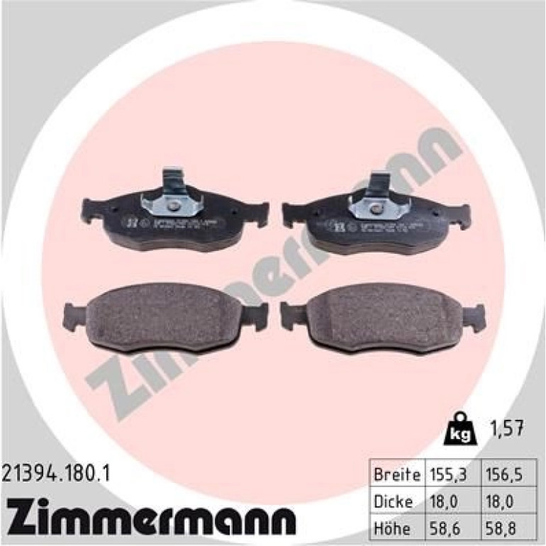 Bremsbelagsatz, Scheibenbremse 21394.180.1 Bremsbelagsatz, Scheibenbremse 21394.180.1