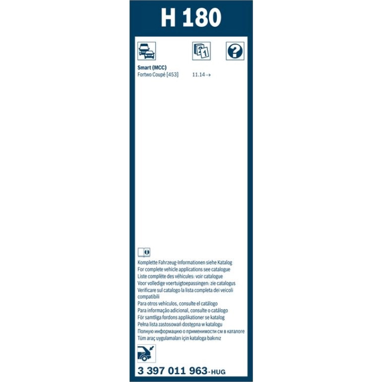 BOSCH H 180 Scheibenwischer Rear 3 397 011 963 BOSCH H 180 Scheibenwischer Rear 3 397 011 963