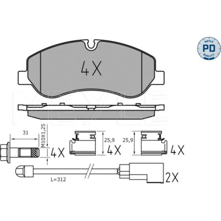 Bremsbelagsatz, Scheibenbremse 025 256 0217/PD