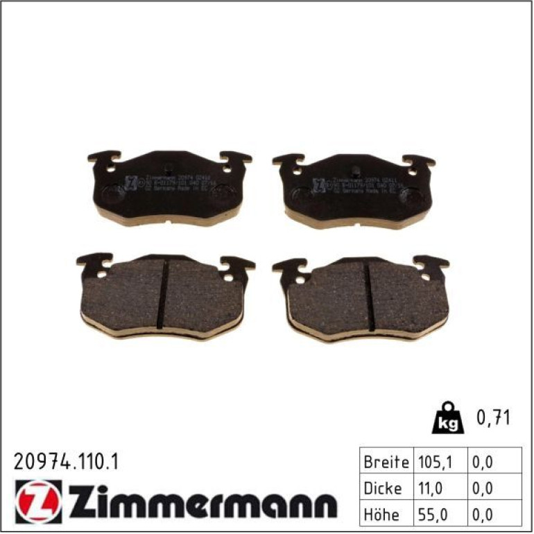 Bremsbelagsatz, Scheibenbremse 20974.110.1 Bremsbelagsatz, Scheibenbremse 20974.110.1