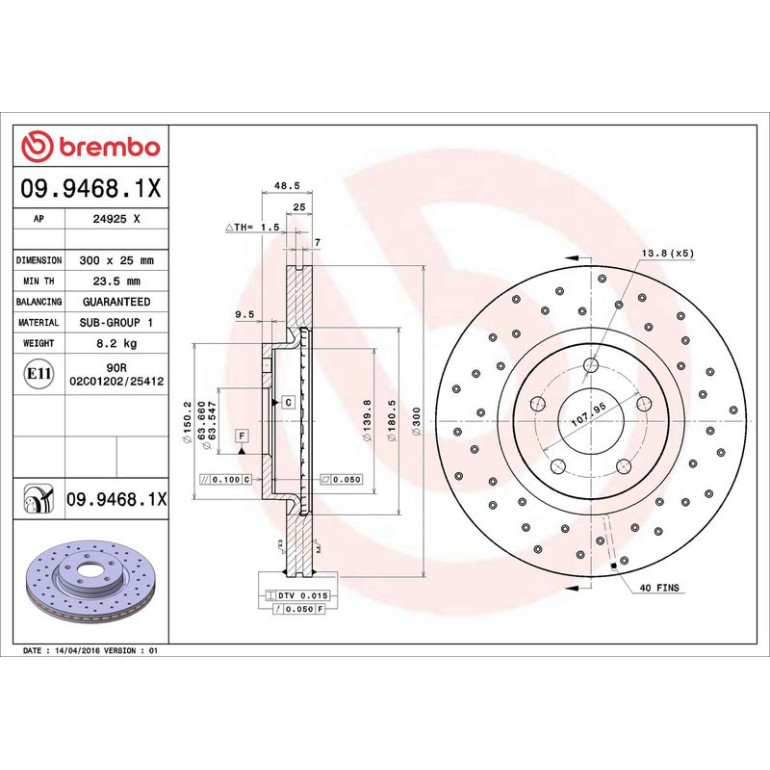 Bremsscheibe 09.9468.1X Bremsscheibe 09.9468.1X