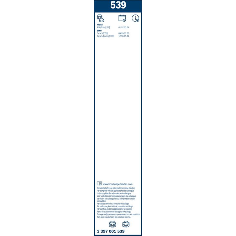 BOSCH 539 Scheibenwischer Twin 3 397 001 539 BOSCH 539 Scheibenwischer Twin 3 397 001 539