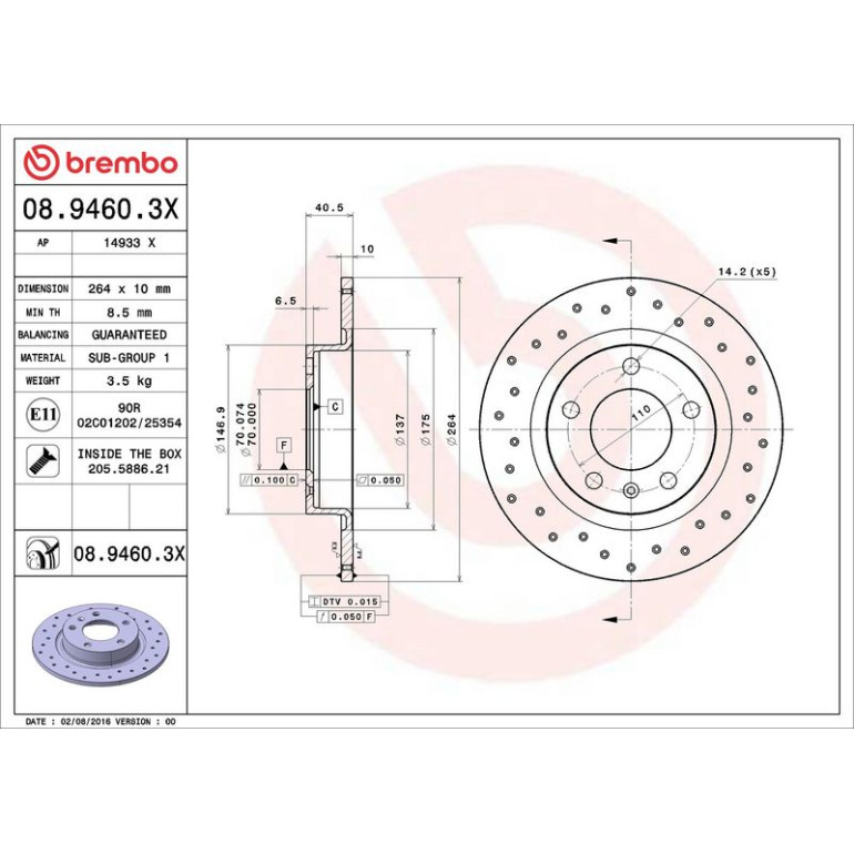 Bremsscheibe 08.9460.3X