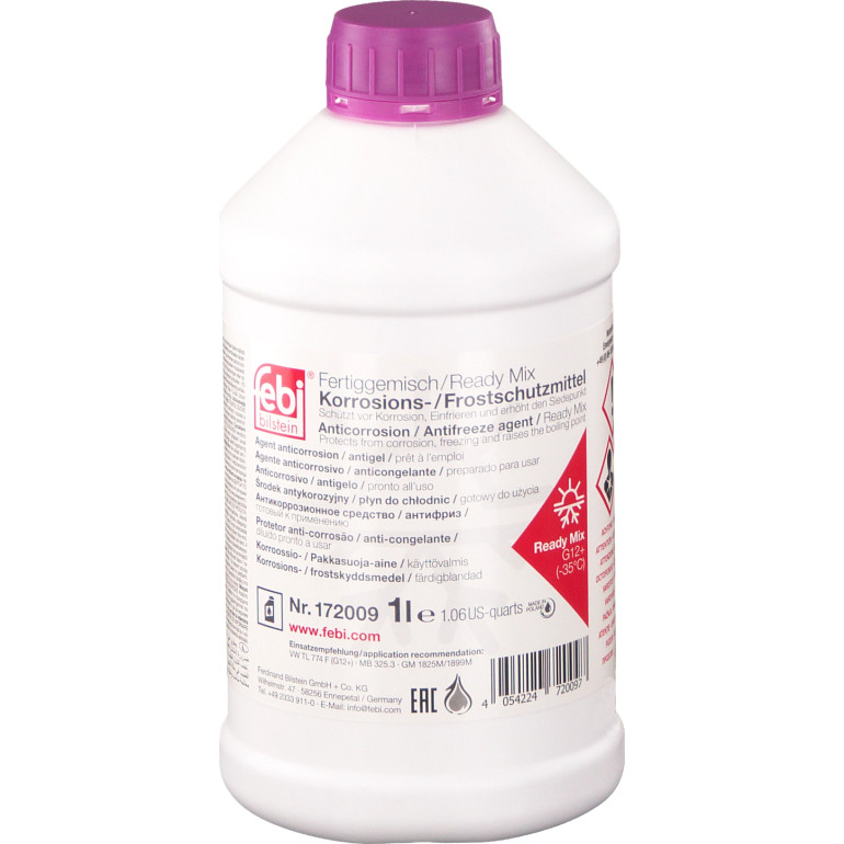 FEBI 172009 Kühlmittel G12+ Violett -35°C Fertiggemisch, 1L FEBI 172009 Kühlmittel G12+ Violett -35°C Fertiggemisch, 1L