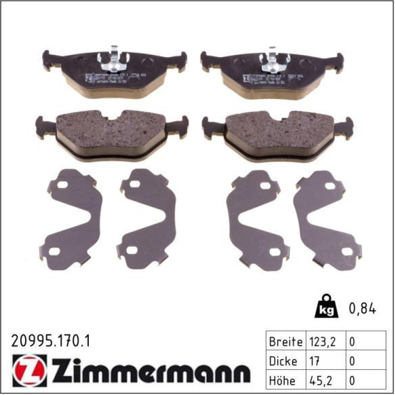 Bremsbelagsatz, Scheibenbremse 20995.170.1 Bremsbelagsatz, Scheibenbremse 20995.170.1
