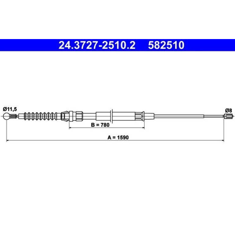 Seilzug, Feststellbremse 24.3727-2510.2 Seilzug, Feststellbremse 24.3727-2510.2