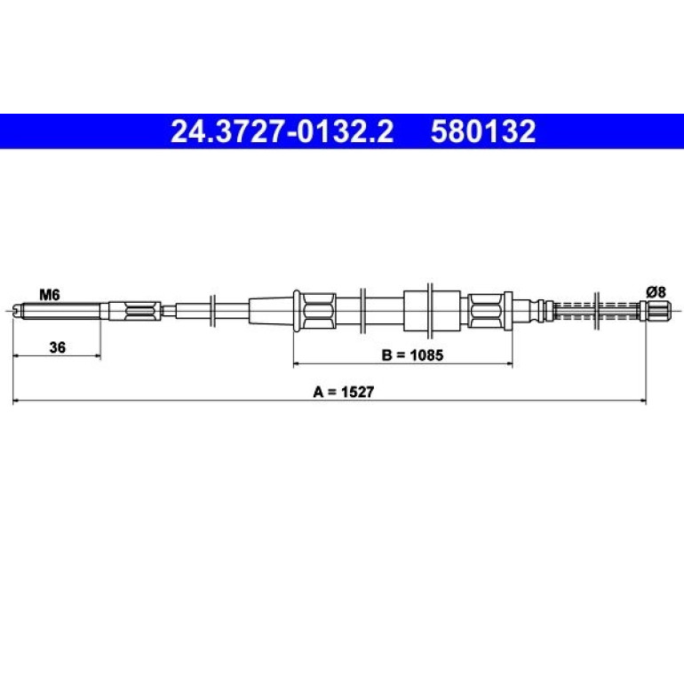 Seilzug, Feststellbremse 24.3727-0132.2 Seilzug, Feststellbremse 24.3727-0132.2