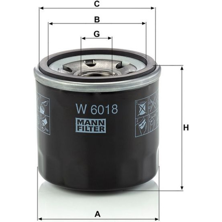 MANN-FILTER W 6018 Ölfilter M20x1.5, Anschraubfilter