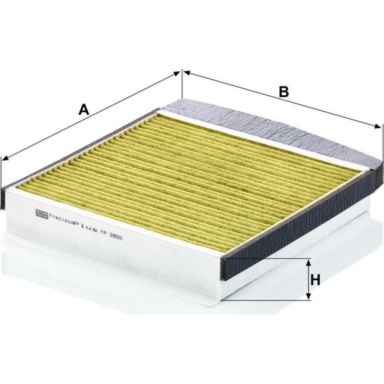 MANN-FILTER FP 2855 Innenraumfilter FreciousPlus Aktivkohlefilter mit Polyphenol, antibakteriell, Feinstaubfilter (PM 2.5)