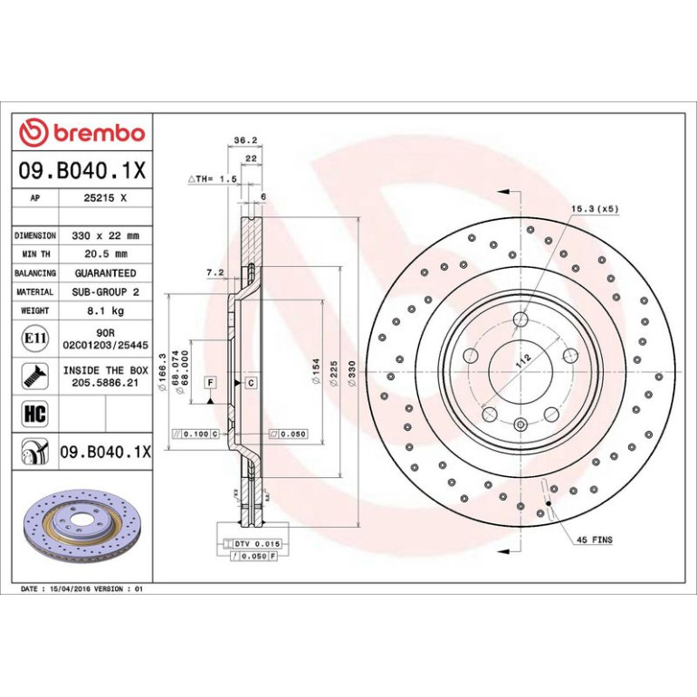 Bremsscheibe 09.B040.1X Bremsscheibe 09.B040.1X