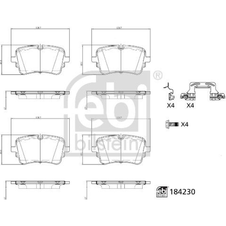 FEBI BILSTEIN 184230 Bremsbeläge FEBI BILSTEIN 184230 Bremsbeläge