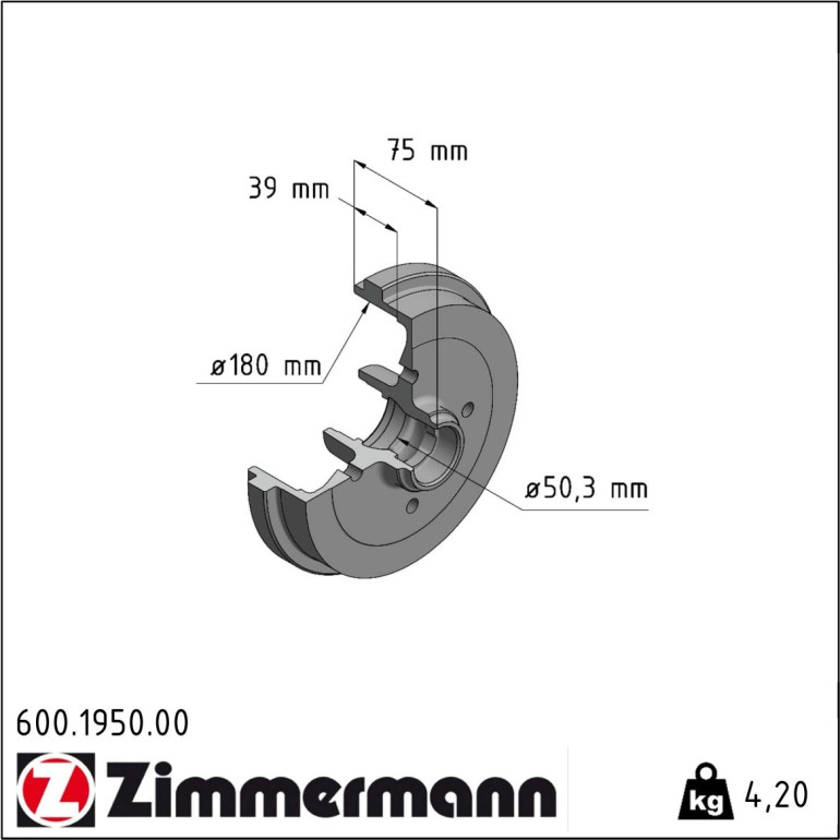 Bremstrommel 600.1950.00 Bremstrommel 600.1950.00