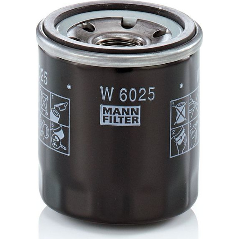 MANN-FILTER W 6025 Ölfilter M20x1.5, mit einem Rücklaufsperrventil, Anschraubfilter MANN-FILTER W 6025 Ölfilter M20x1.5, mit einem Rücklaufsperrventil, Anschraubfilter
