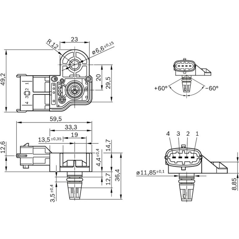 Sensor, Ladedruck 0 281 006 076 Sensor, Ladedruck 0 281 006 076
