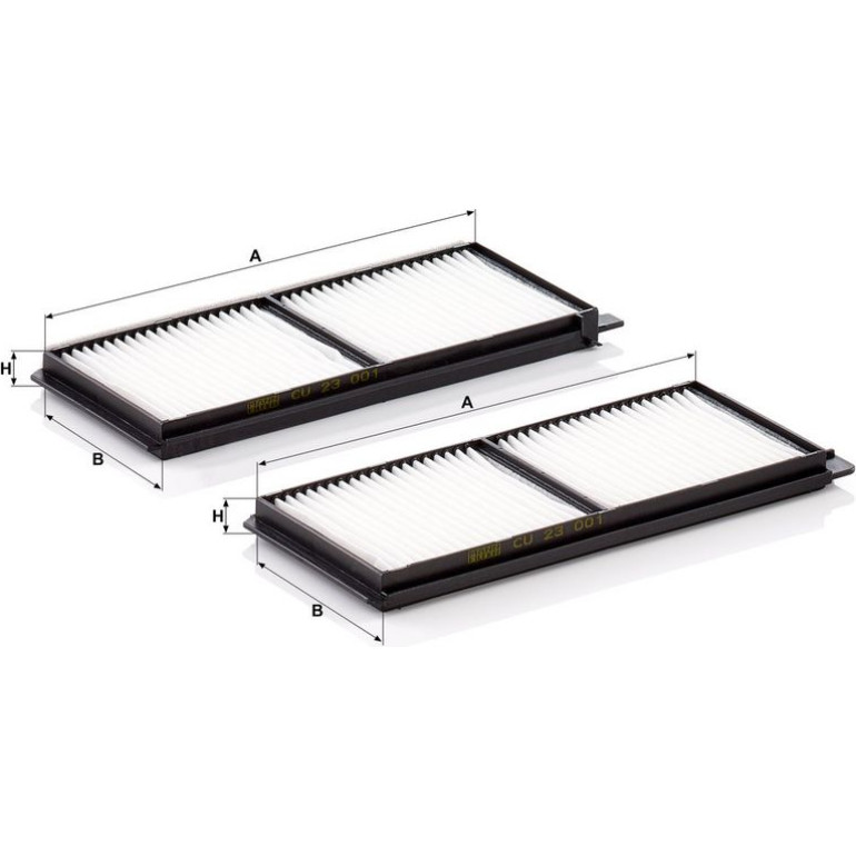 MANN-FILTER CU 23 001-2 Innenraumfilter, Partikelfilter MANN-FILTER CU 23 001-2 Innenraumfilter, Partikelfilter