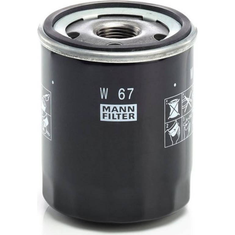 MANN-FILTER W 67 Ölfilter M 20 X 1.5, mit einem Rücklaufsperrventil, Anschraubfilter MANN-FILTER W 67 Ölfilter M 20 X 1.5, mit einem Rücklaufsperrventil, Anschraubfilter