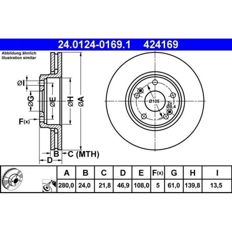 Bremsscheibe 24.0124-0169.1
